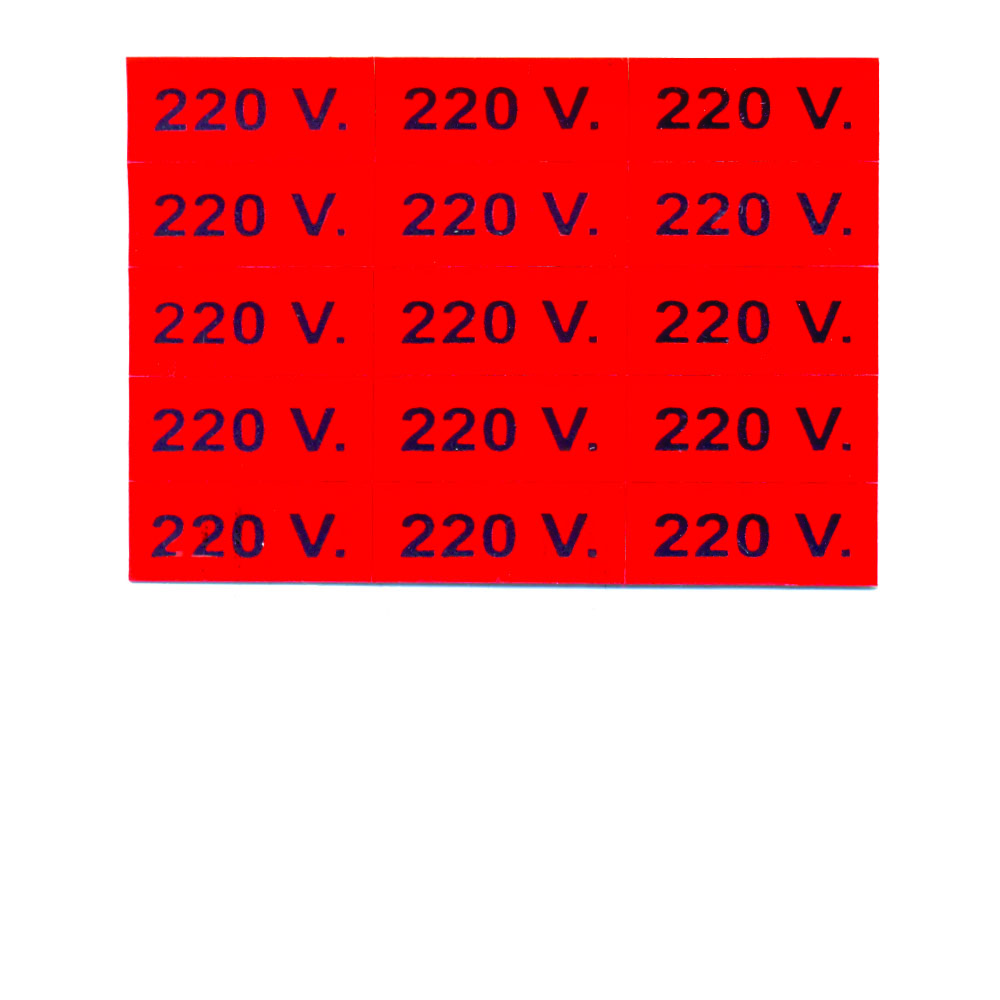 Adesivo Voltagem 220 Vermelho 15 Unid. 255)